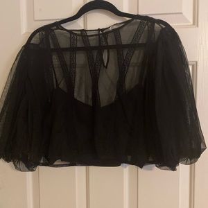 Black crop top from Zara
